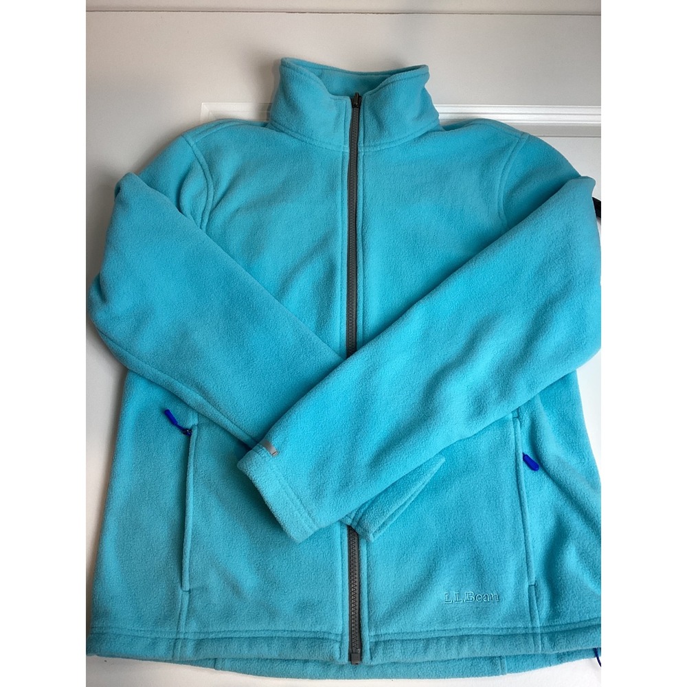 LL Bean Womens Turquoise Blue Full Zip Fleece Jacket 295927 Small Regular - Picture 2 of 13
